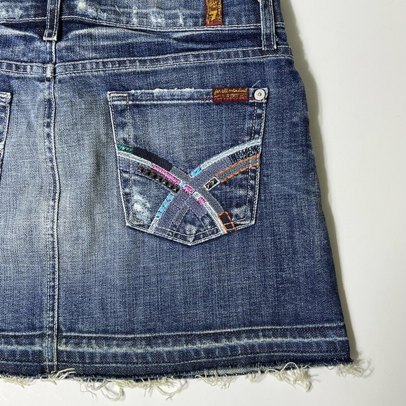 NEW 7 for All Mankind Denim Mini Skirt  SZ-26 - Picture 6 of 12